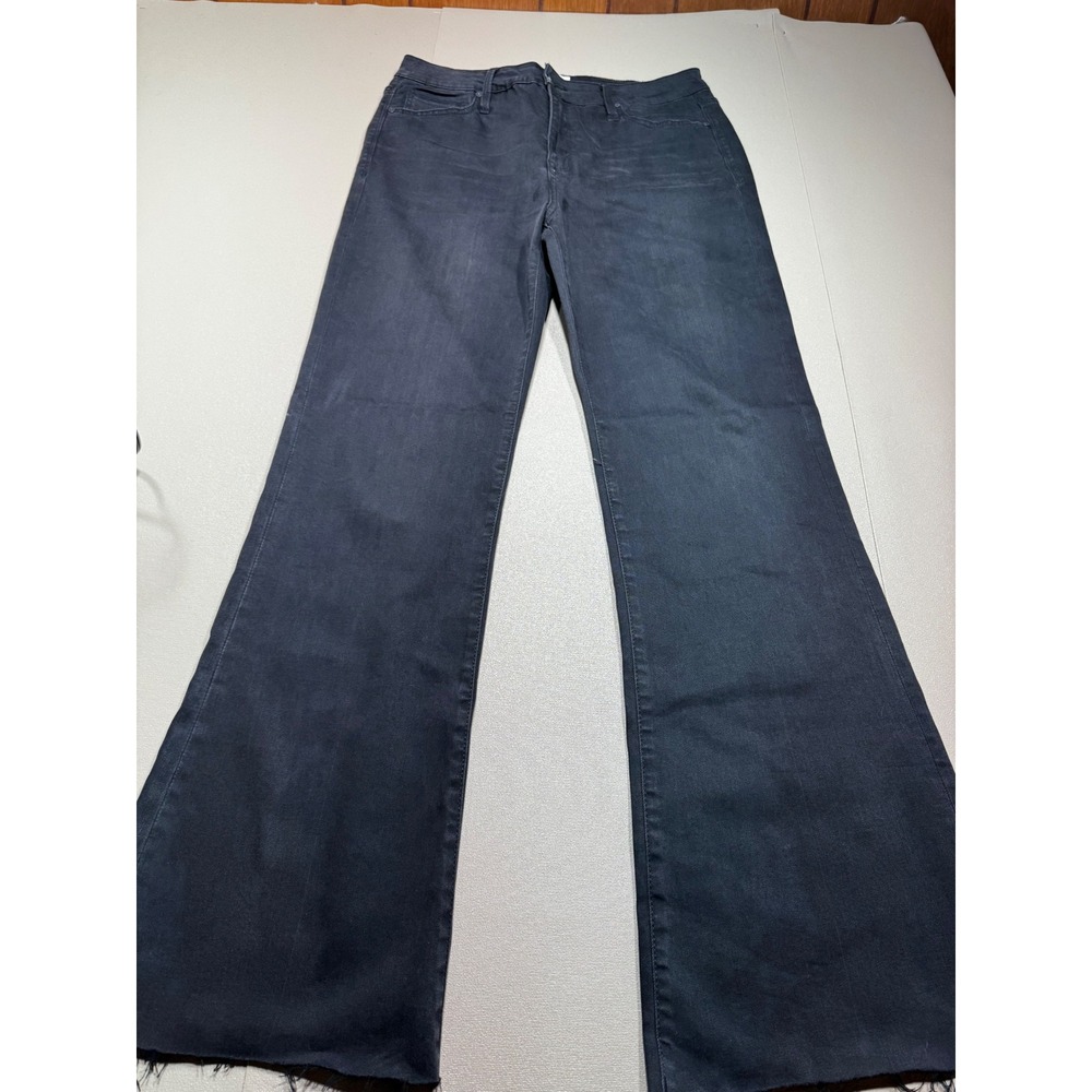 Habitual Tess Wide Leg Jeans Grays Peak Faded Black Raw Hem High Rise Size 33